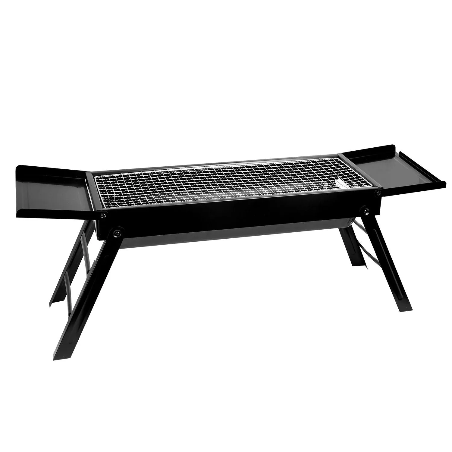 Folding Charcoal BBQ Grill Stainless Steel Grill with Shelf Net Easy Setup for Camping Picnic Outdoor Party Backyard