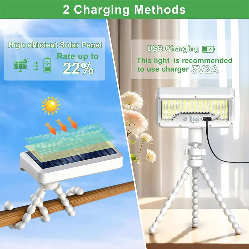 Removable Portable Dual Charging USB-C  Solar Sensor Light